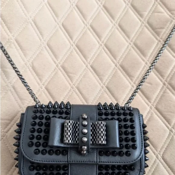 Christian Louboutin Sweet Charity Black Studded Crossbody Bag - Picture 8 of 16